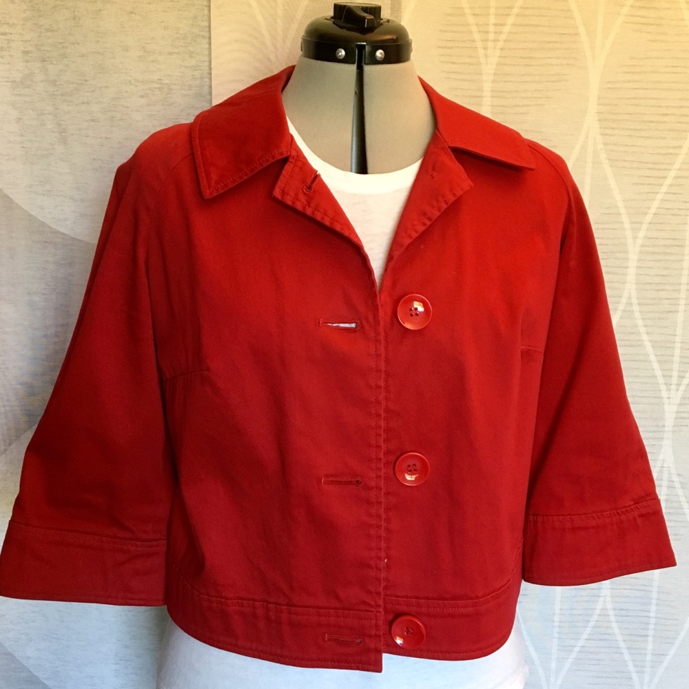 LIve A Little red cropped denim jacket